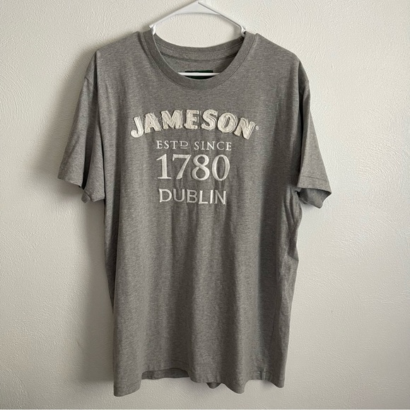 Jameson Irish Whiskey men’s t-shirt appliquéd Dublin Ireland size XL gray - Picture 1 of 9